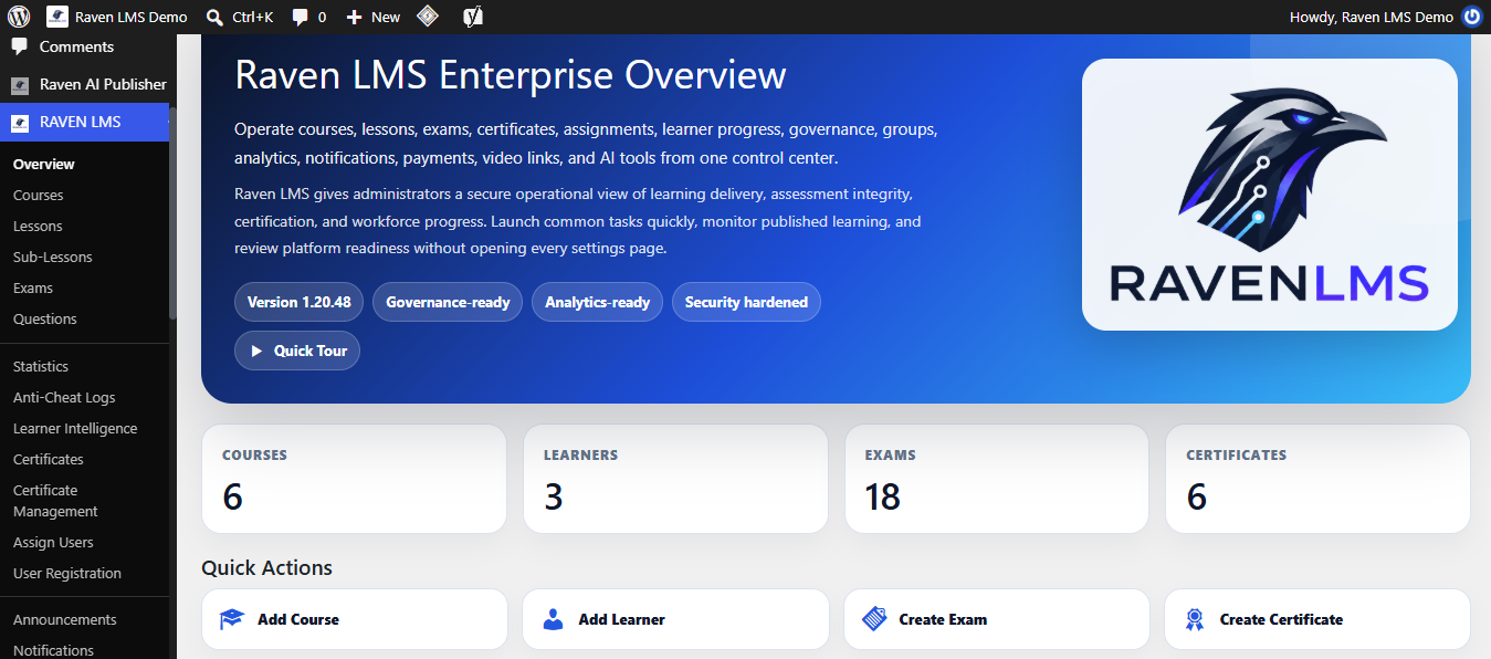 raven lms dashboard